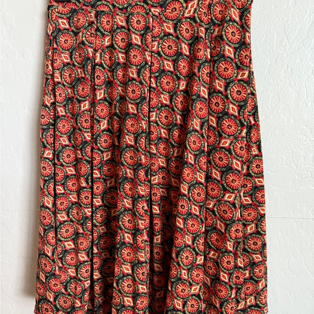 Floral Patterned Skirt - Red and Green